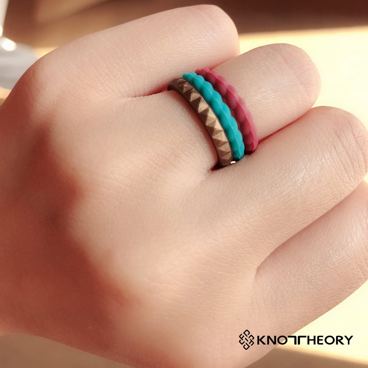 Joy Stackable 3-Pack Silicone Rings For Women - Knot Theory