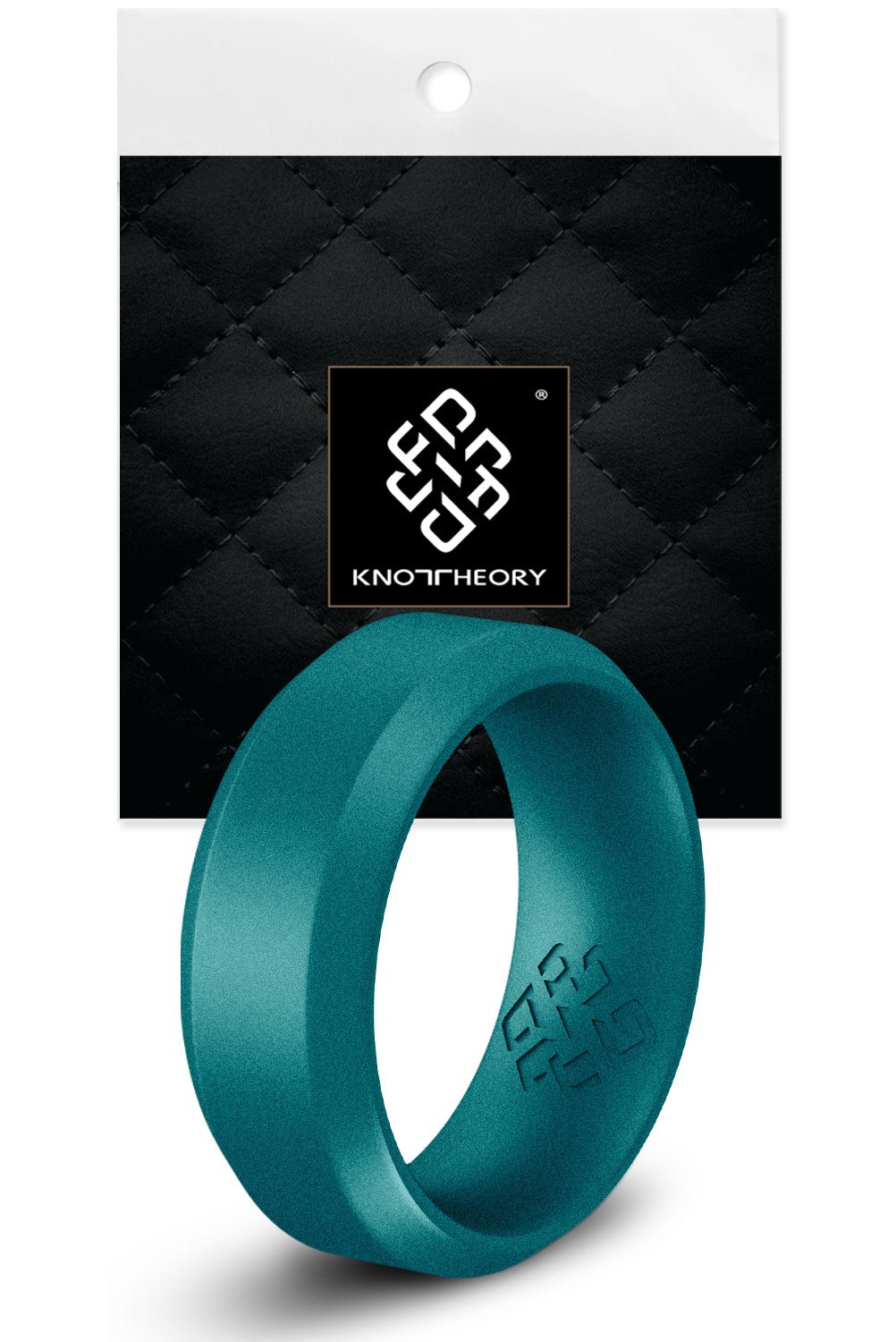 Lagoon Teal Bevel Edge Breathable Silicone Ring For Men - Knot Theory