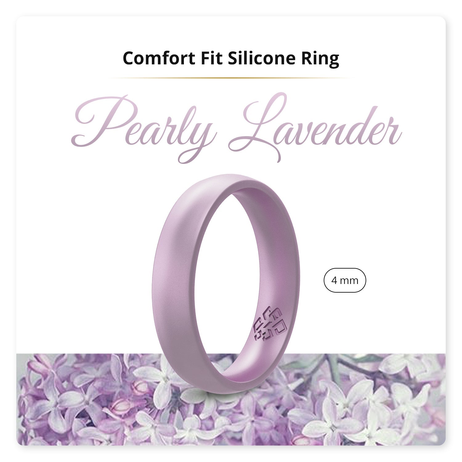 Knot Theory Dual Layer Mountain Silicone Ring For Men And Women - Lavender  Purple Size 8, Breathable Comfort Fit 6Mm Bandwidth