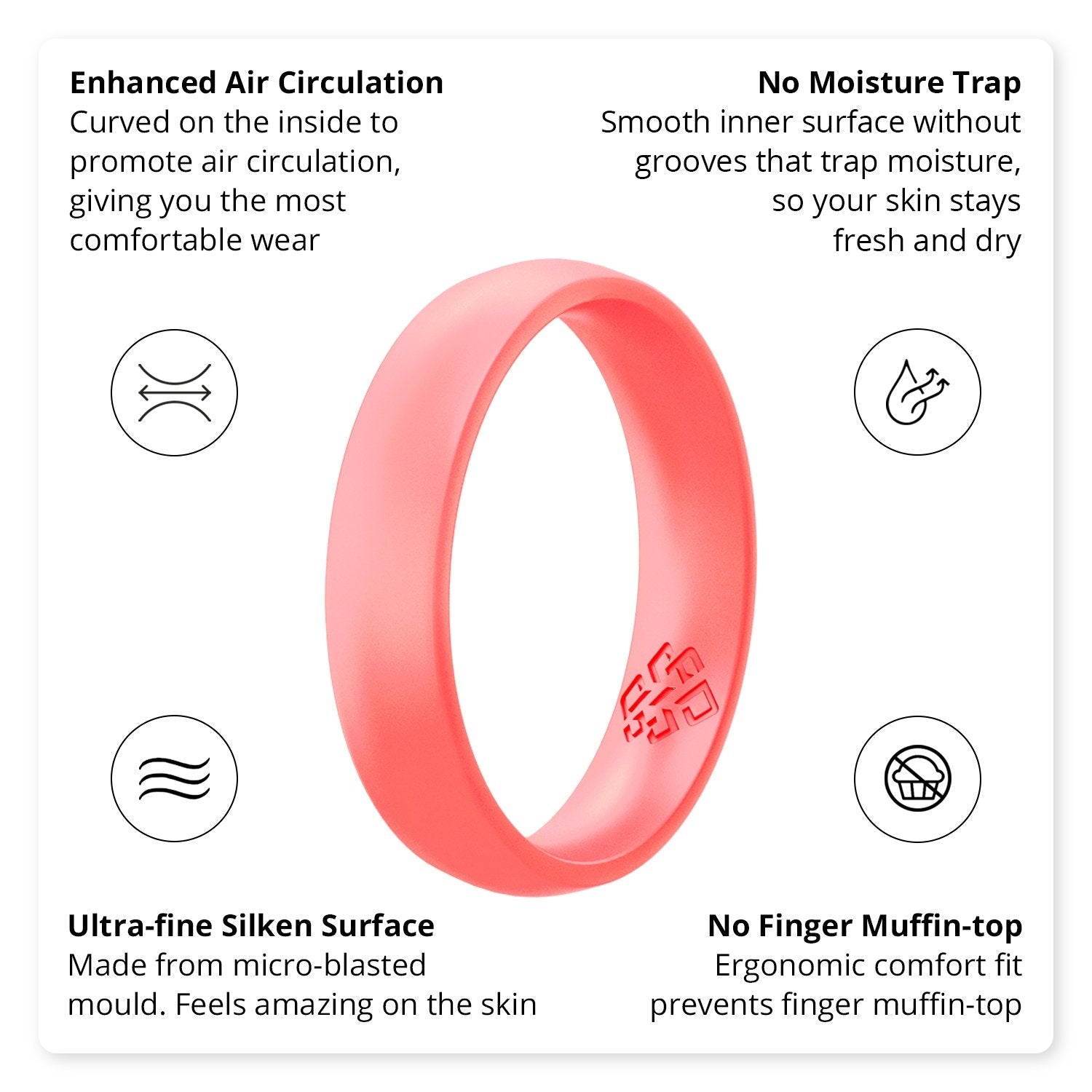 Lovers Rose Gold Breathable Silicone Ring For Women - Knot Theory