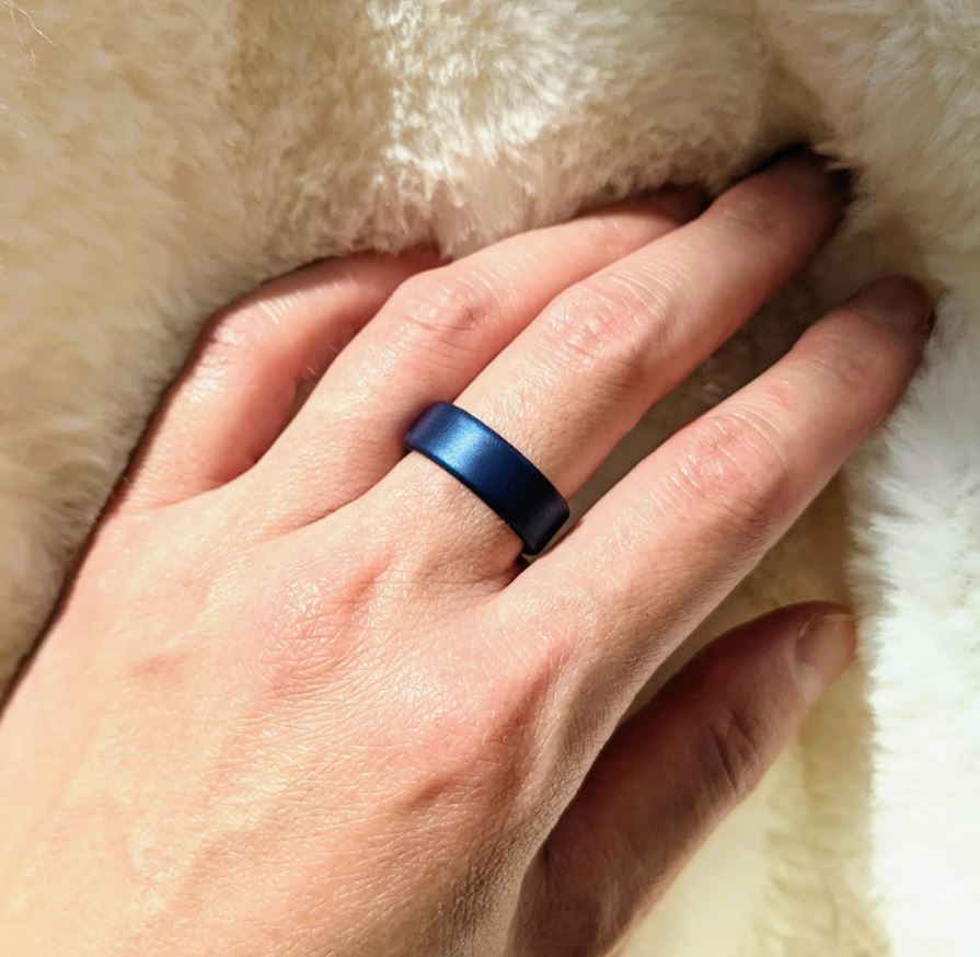 Metallic Blue Dual Layer Breathable Silicone Ring - Knot Theory