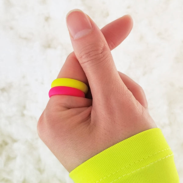 Neon Hot Pink Breathable Silicone Ring - Knot Theory