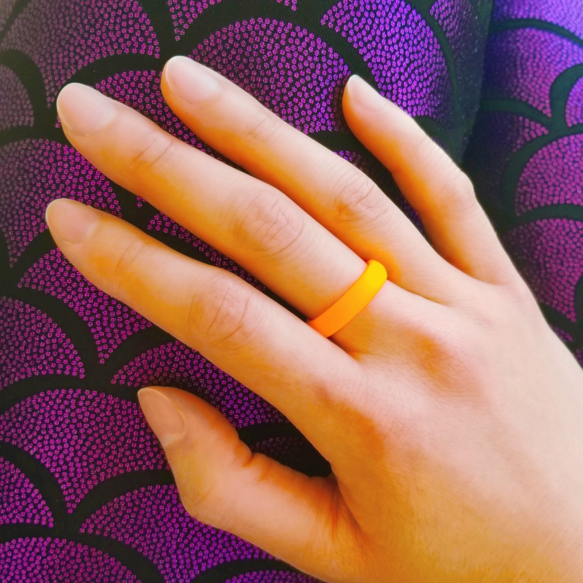 Neon Orange Breathable Silicone Ring - Knot Theory
