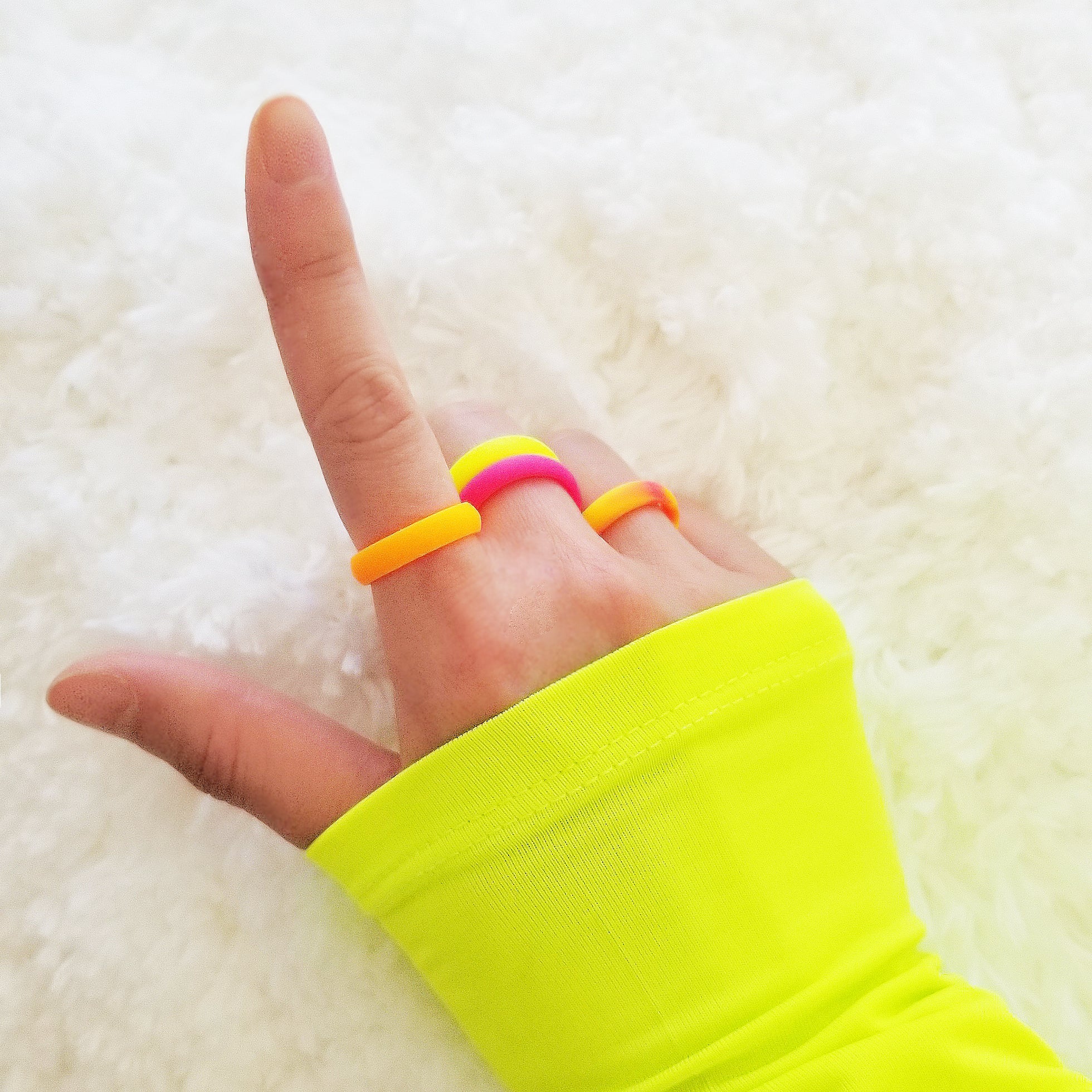 Neon Orange Breathable Silicone Ring - Knot Theory