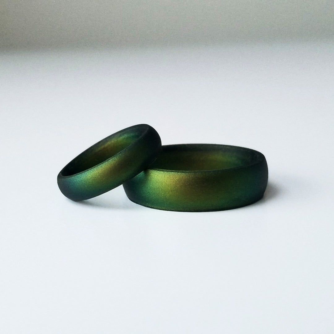 Northern Lights Green Breathable Silicone Ring for Men and Women - Knot Theory