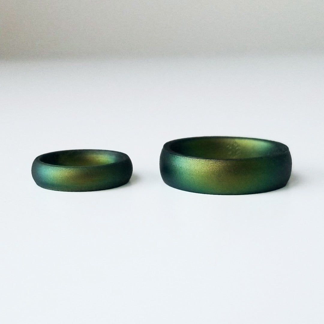 Northern Lights Green Breathable Silicone Ring for Men and Women - Knot Theory