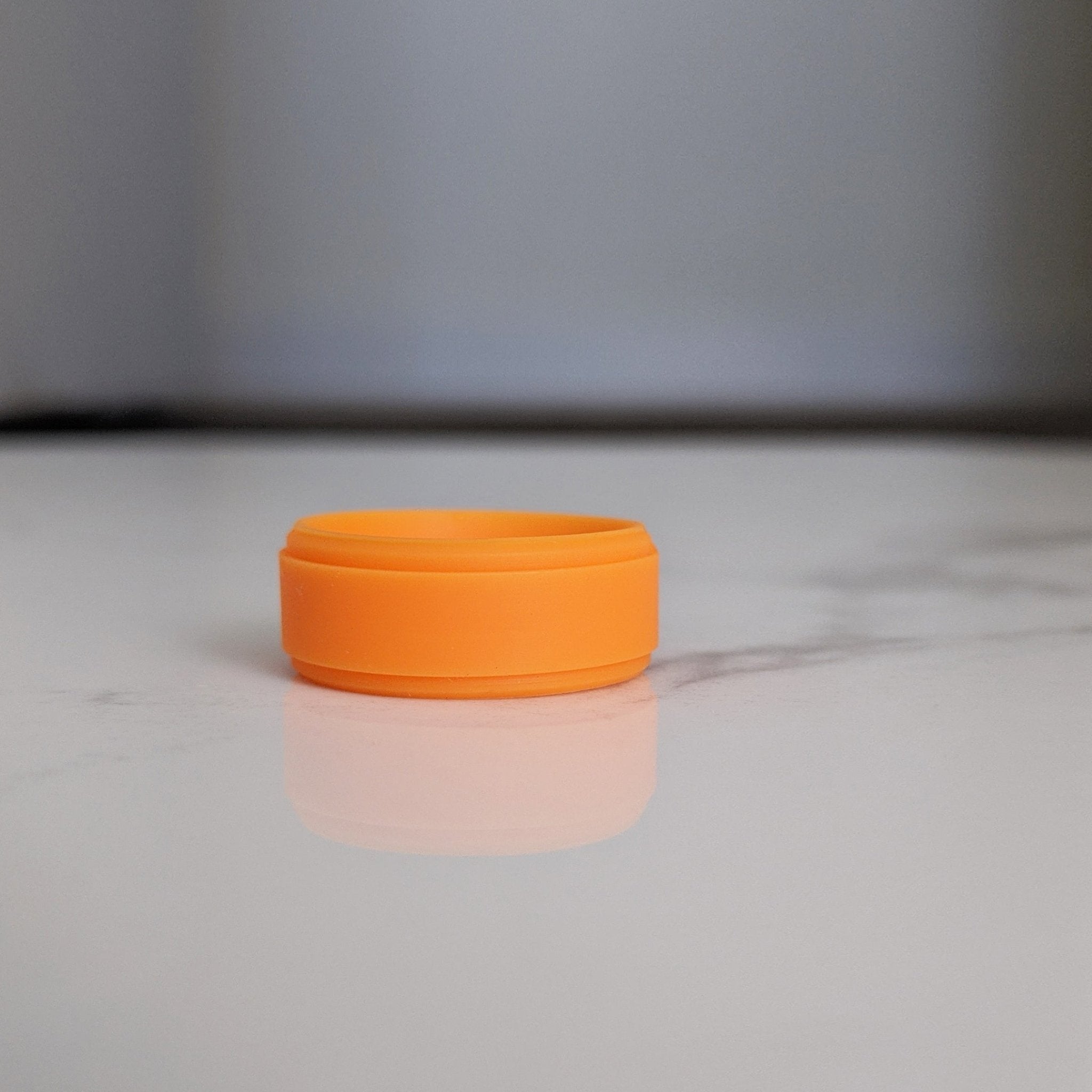 Orange Step Edge Breathable Comfort Fit Silicone Ring - Knot Theory