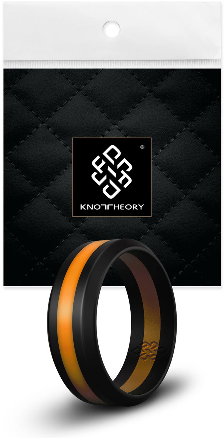 Orange Stripe Silicone Ring For Men and Women - Knot Theory