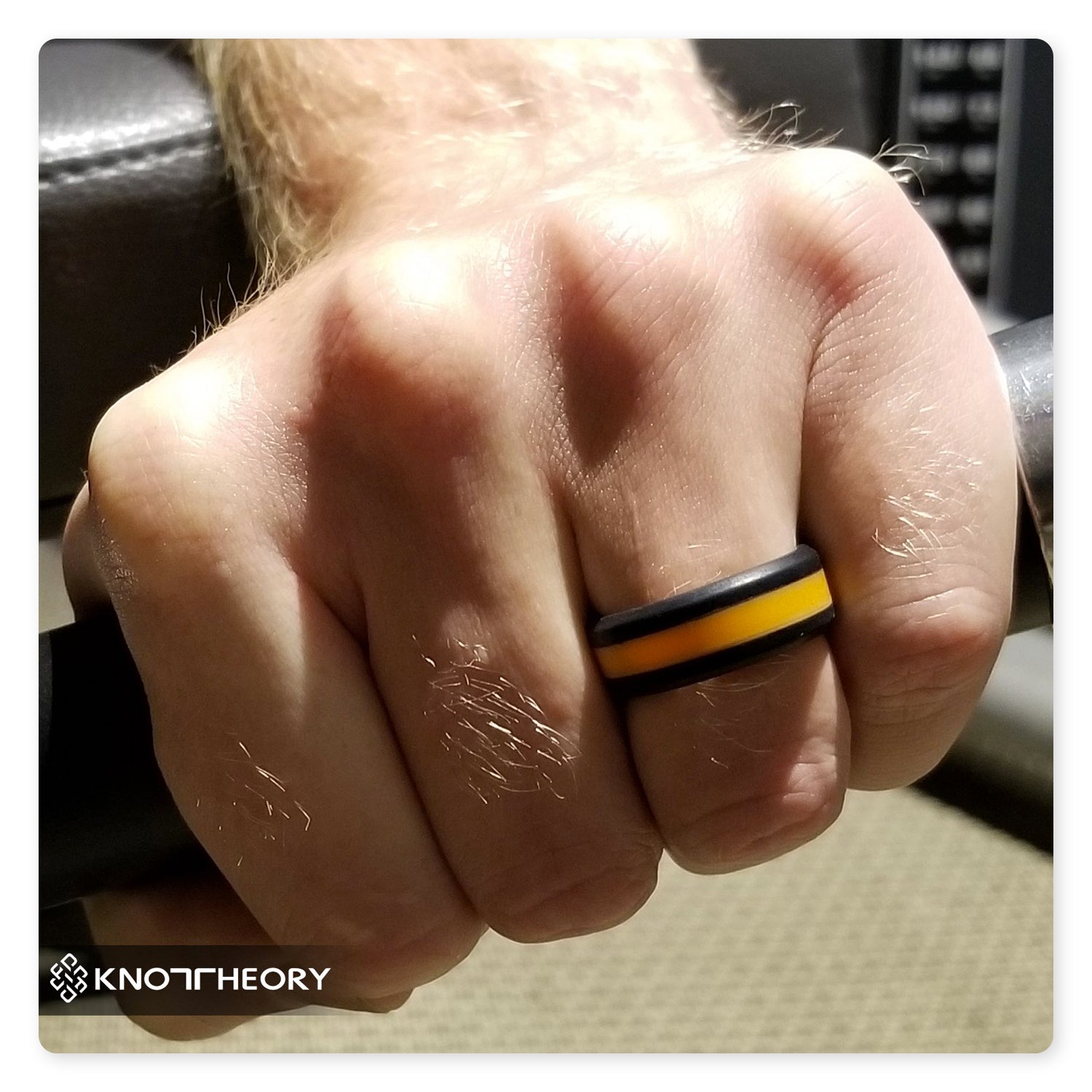 Orange Stripe Silicone Ring For Men and Women - Knot Theory