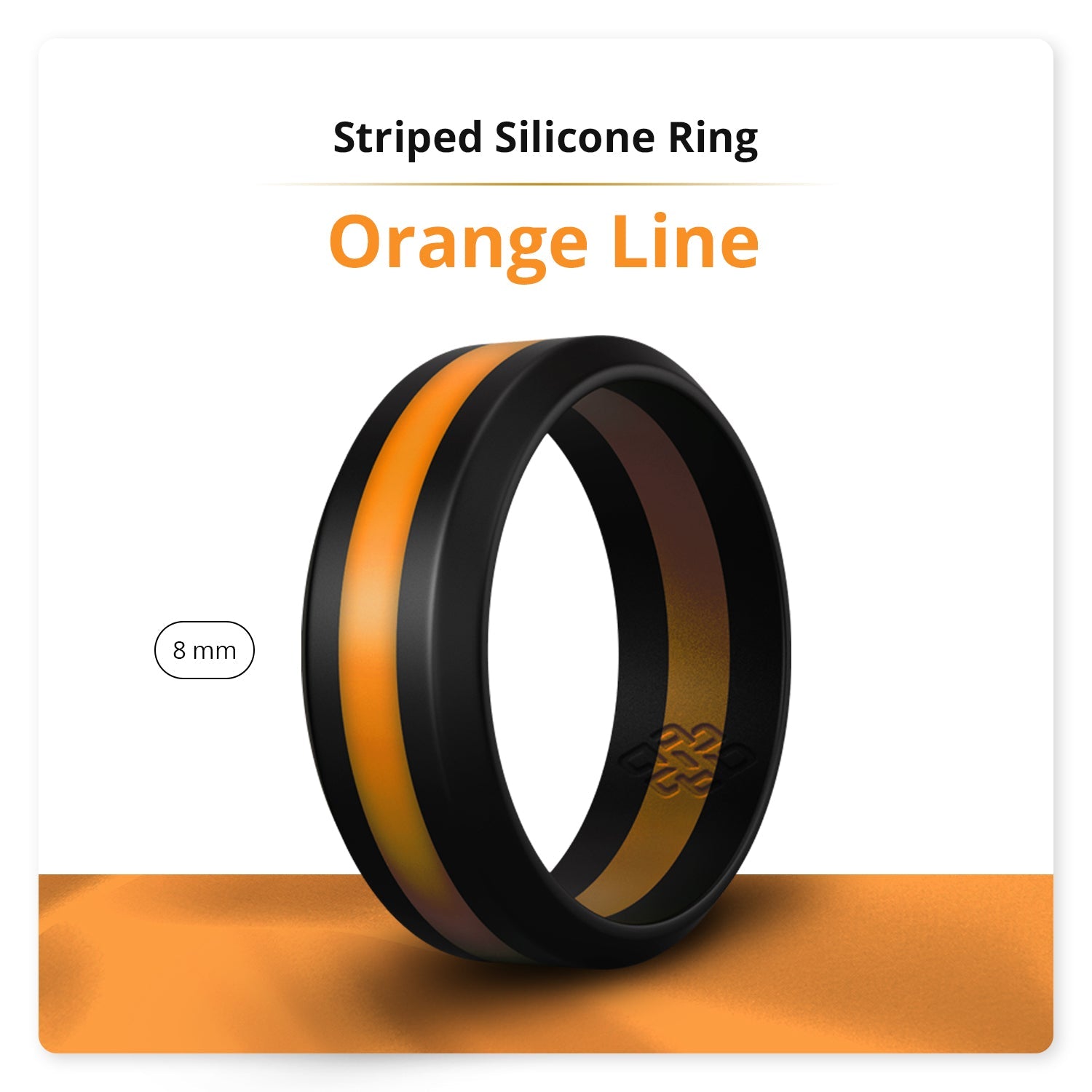 Orange Stripe Silicone Ring For Men and Women - Knot Theory
