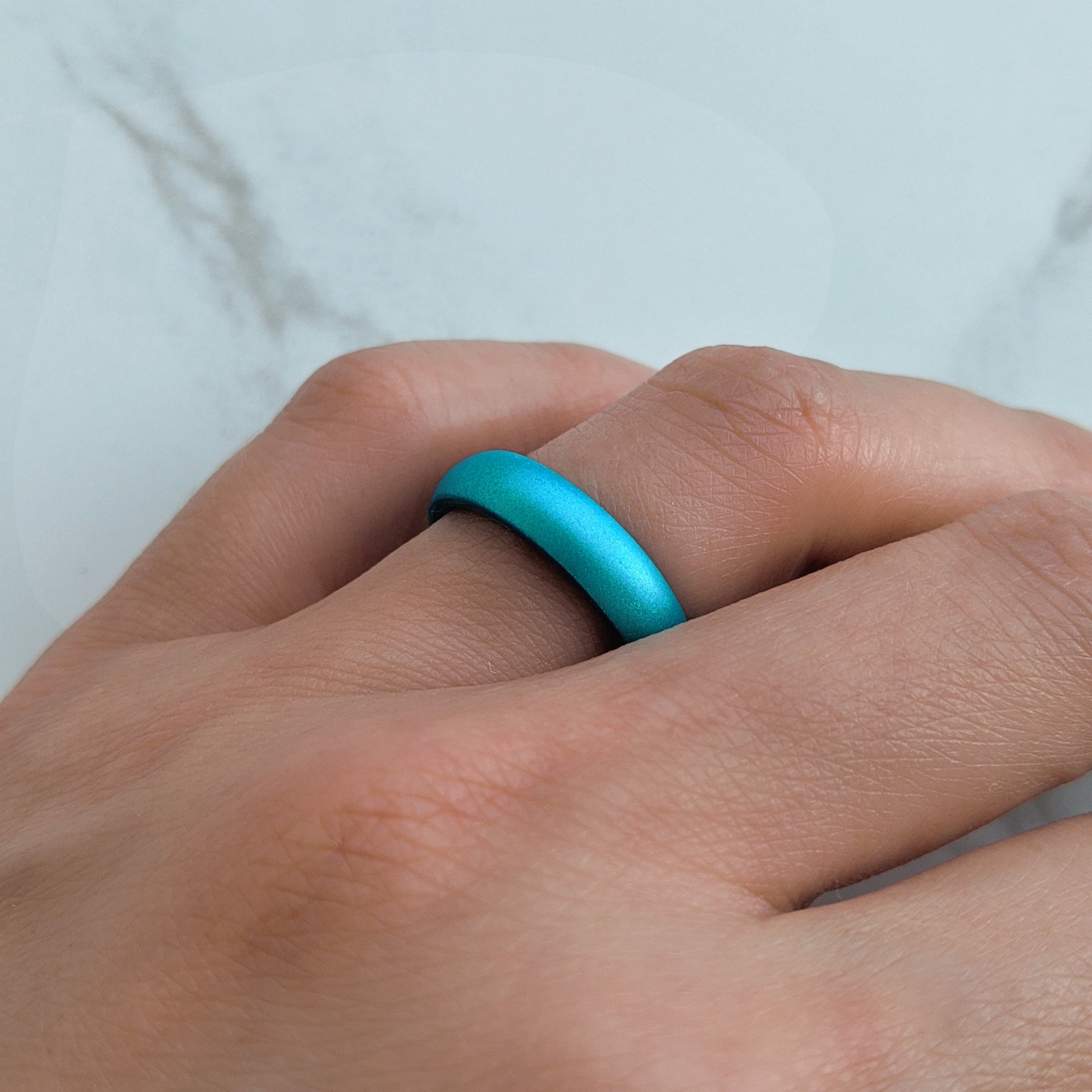 Pearl Aquamarine Breathable Silicone Ring for Women - Knot Theory