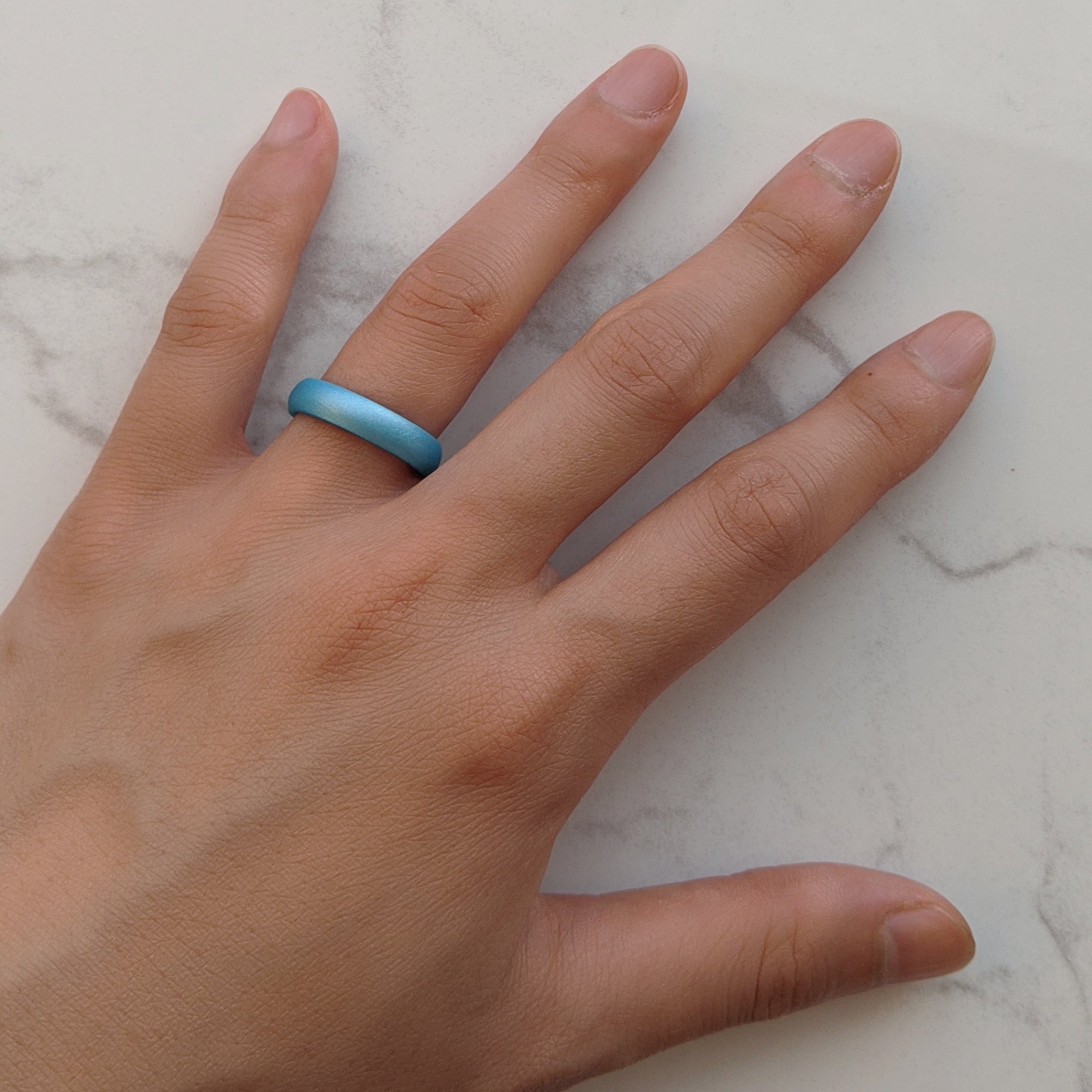 Pearl Baby Blue Breathable Silicone Ring for Women - Knot Theory