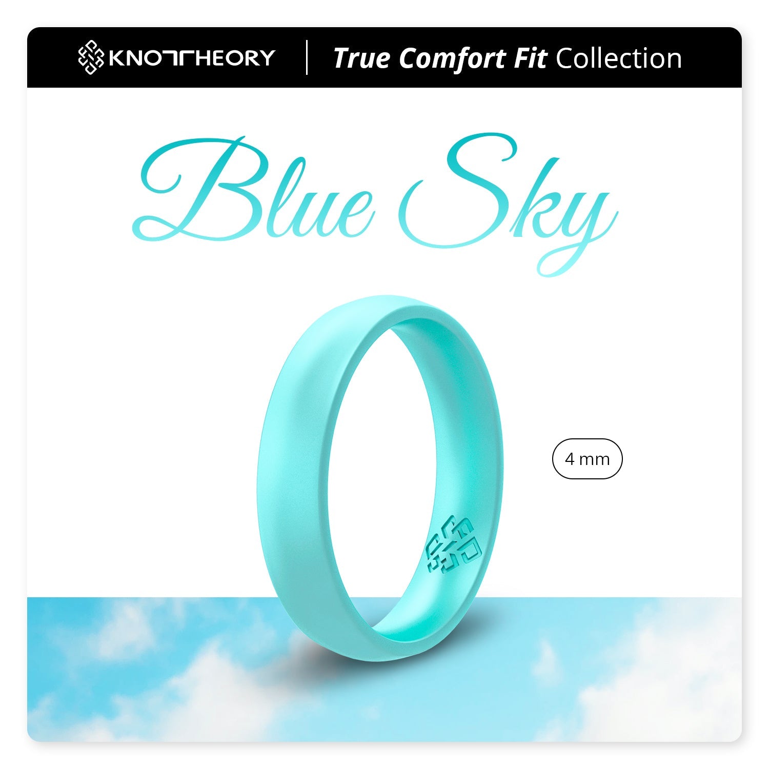 Pearl Baby Blue Breathable Silicone Ring for Women - Knot Theory