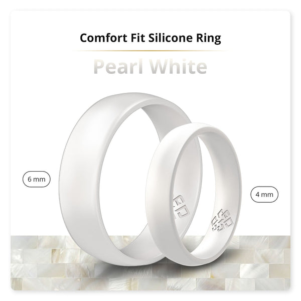 Pearl White Breathable Silicone Ring For Men and Women - Knot Theory