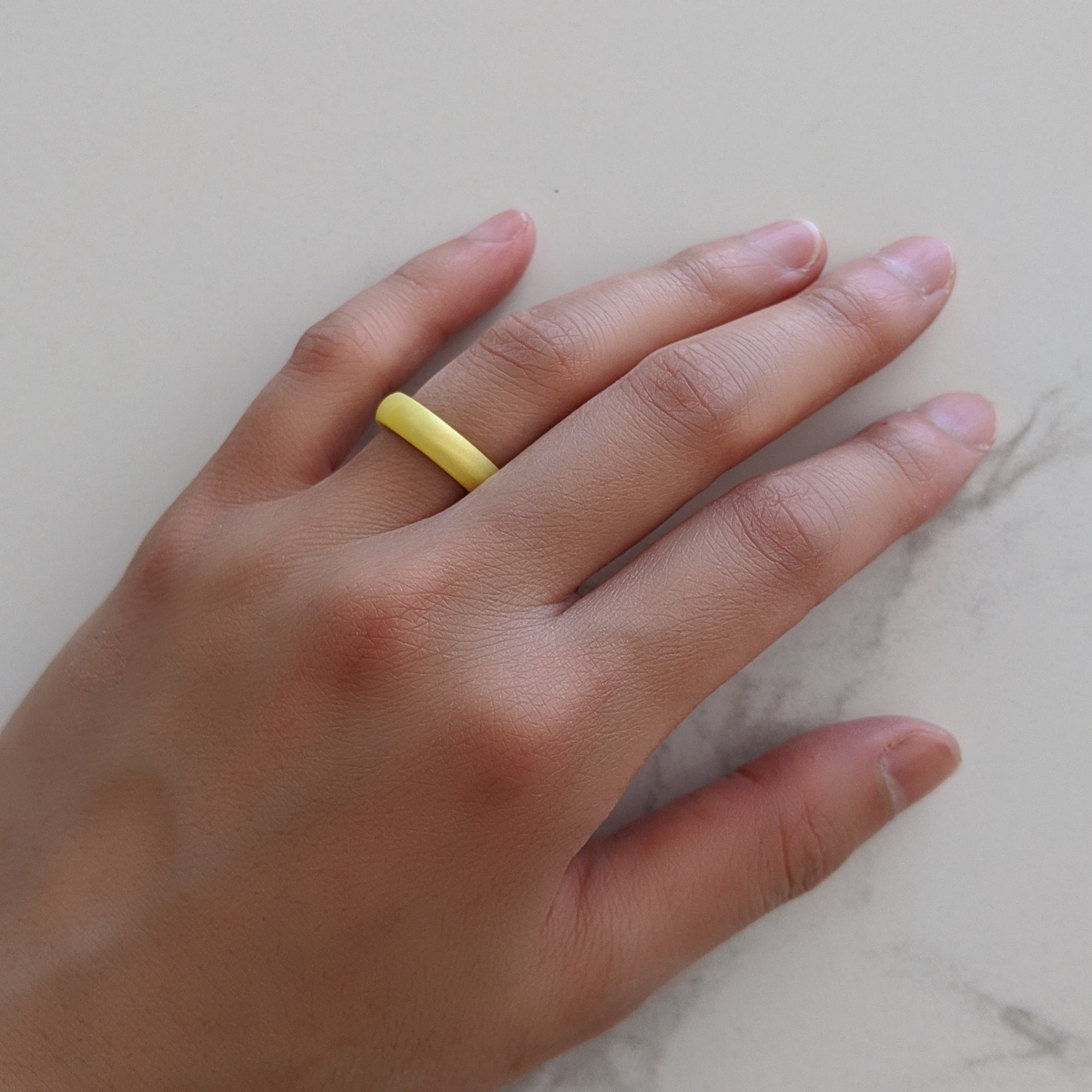 Pearl Yellow Breathable Silicone Ring for Women - Knot Theory