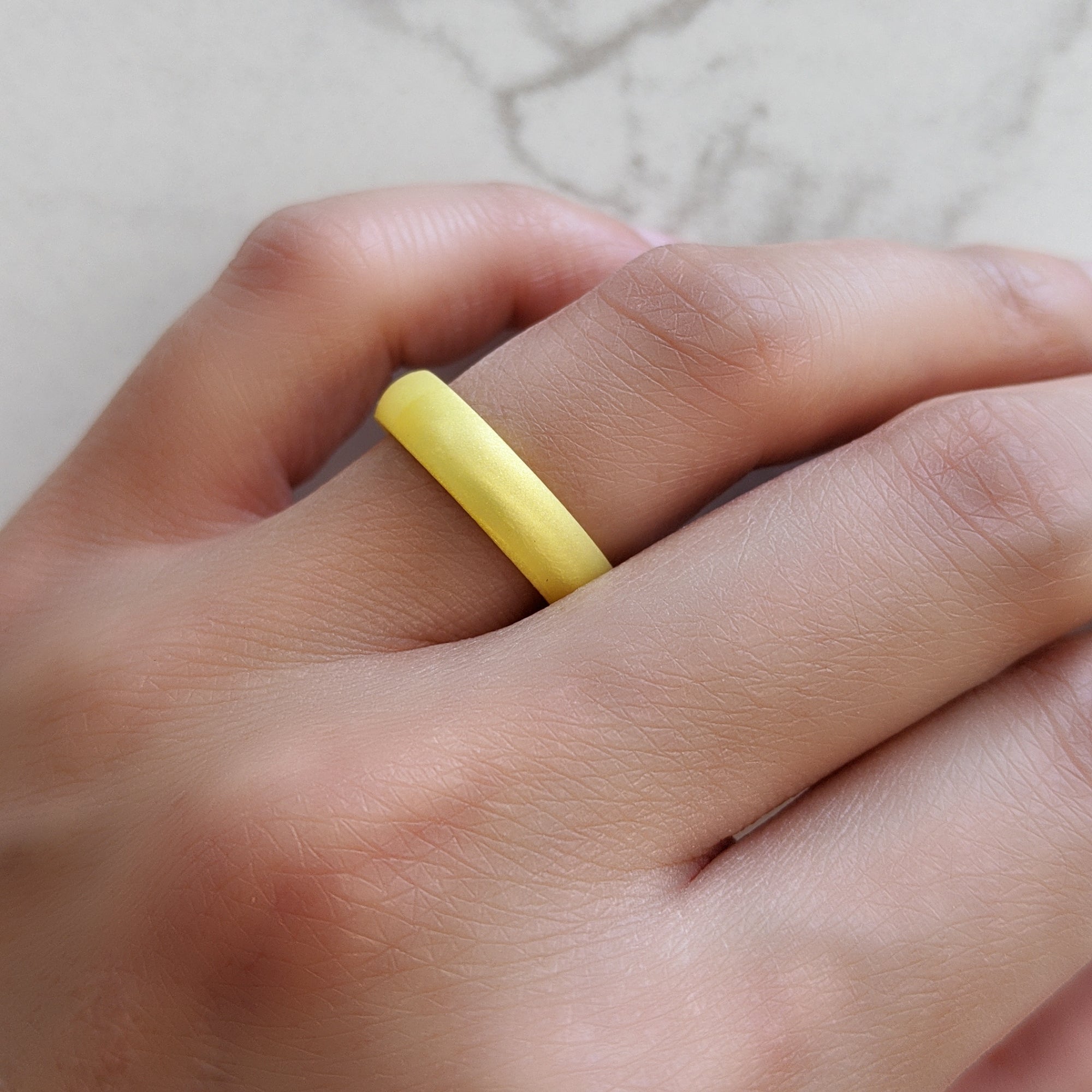 Pearl Yellow Breathable Silicone Ring for Women - Knot Theory