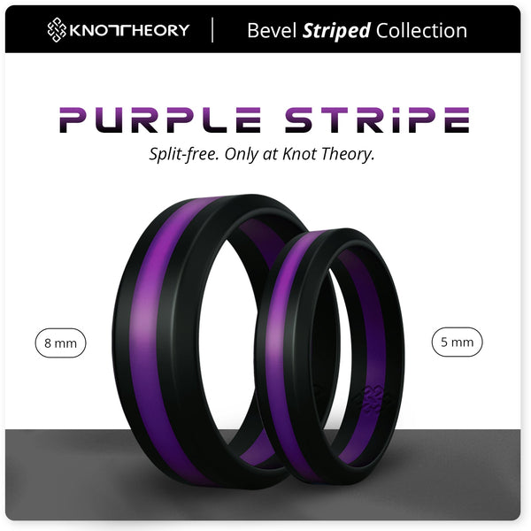 Purple Stripe Silicone Ring for Men and Women - Knot Theory