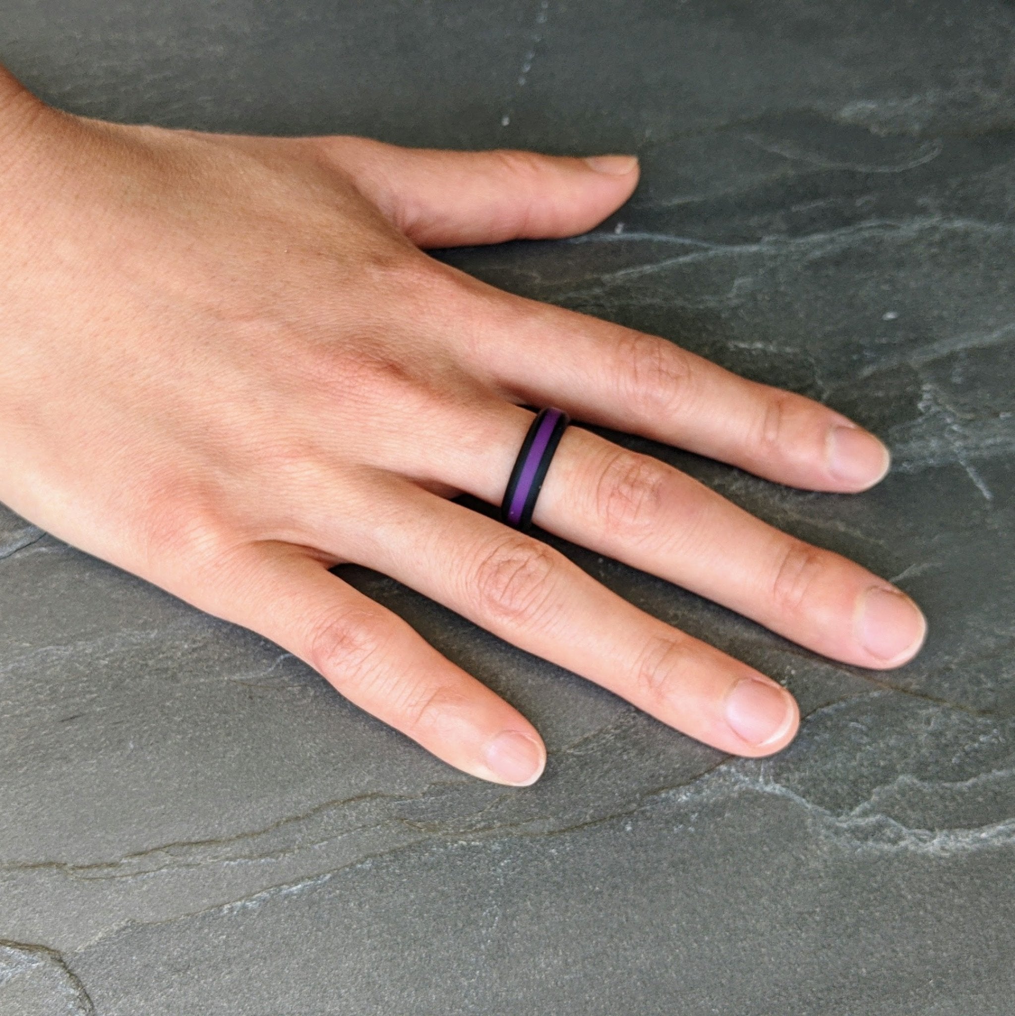 Purple Stripe Silicone Ring for Men and Women - Knot Theory