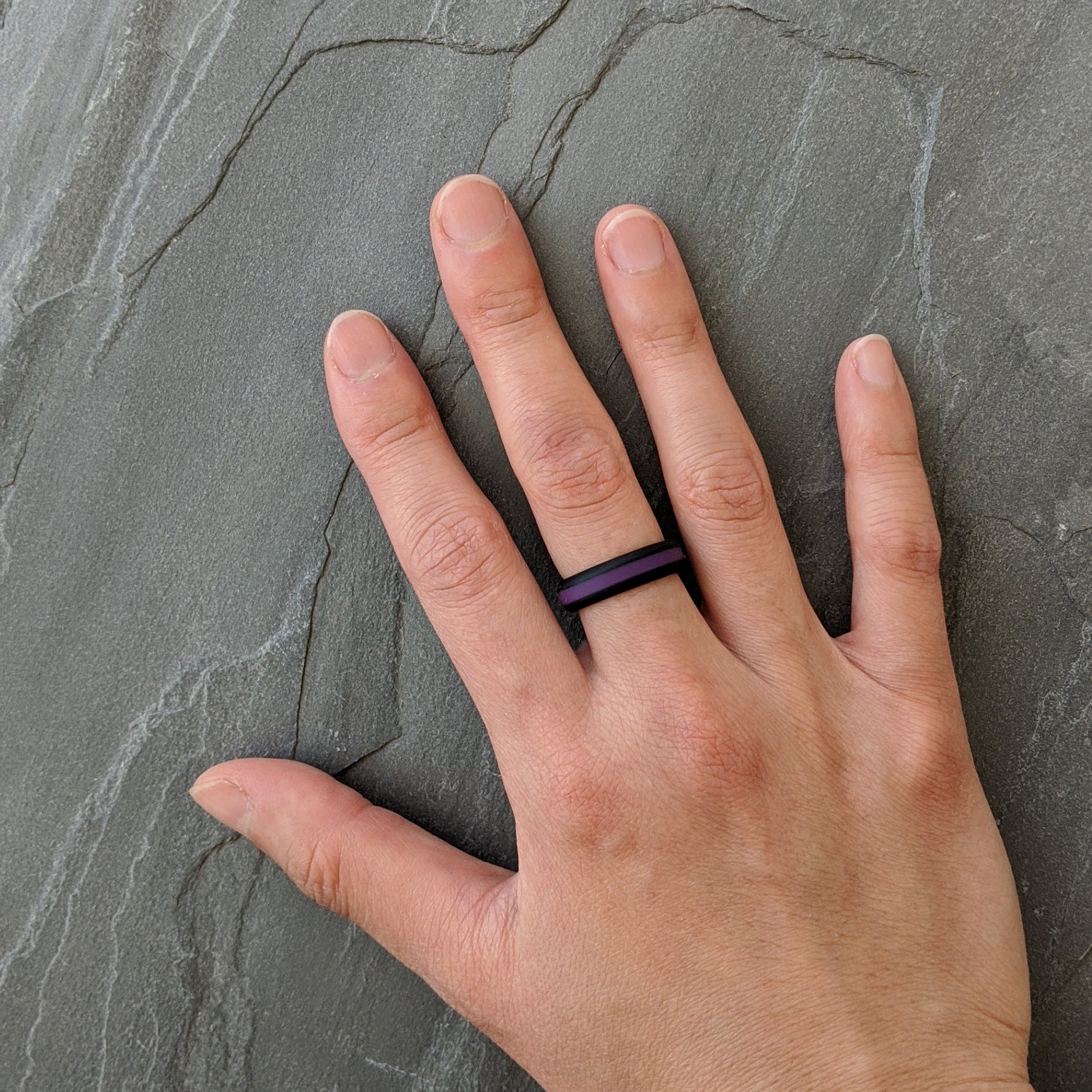 Purple Stripe Silicone Ring for Men and Women - Knot Theory