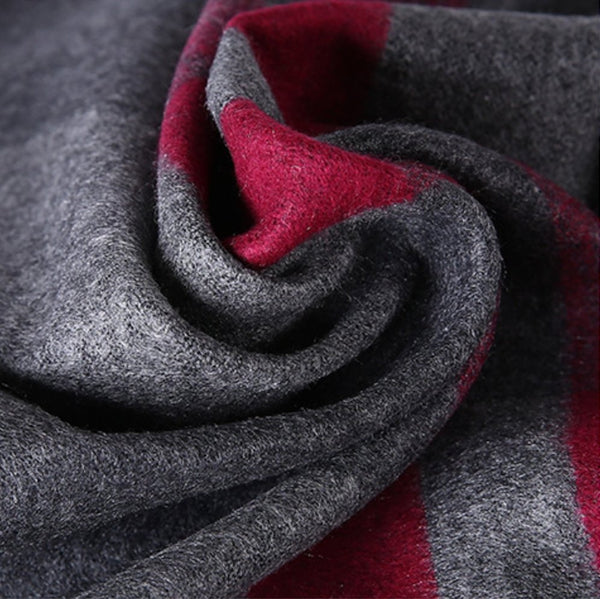 Red Grey Tartan Eco Scarf - Softer than Cashmere 100% Silk - Knot Theory