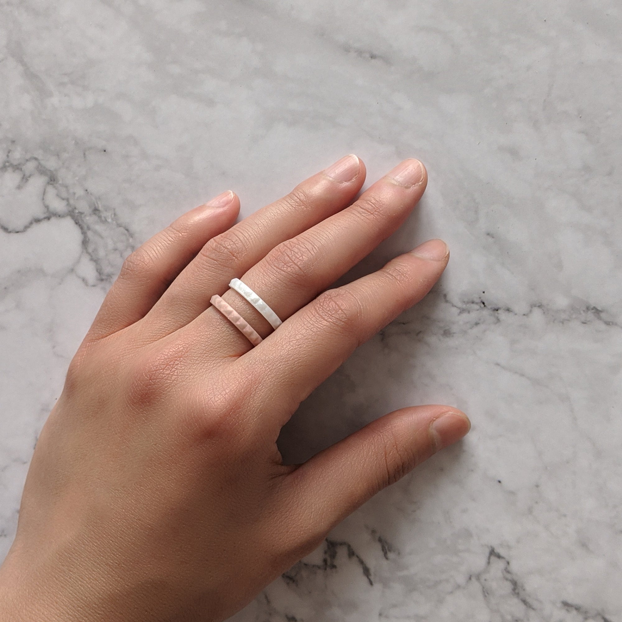 Rose Gold Pyramid Stackable Slim Thin Silicone Ring for Women - Knot Theory