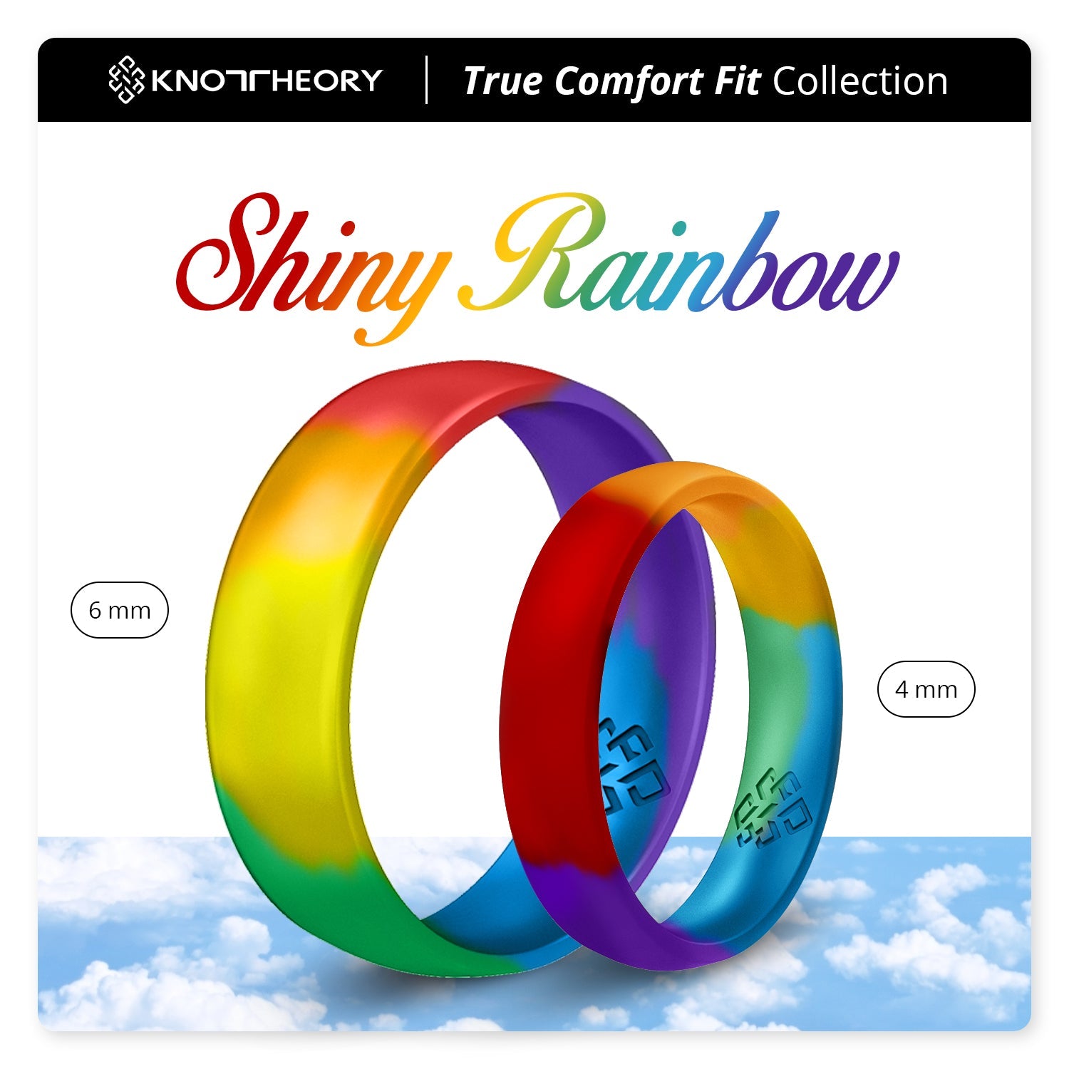 Shiny Rainbow Breathable Silicone Ring - Knot Theory