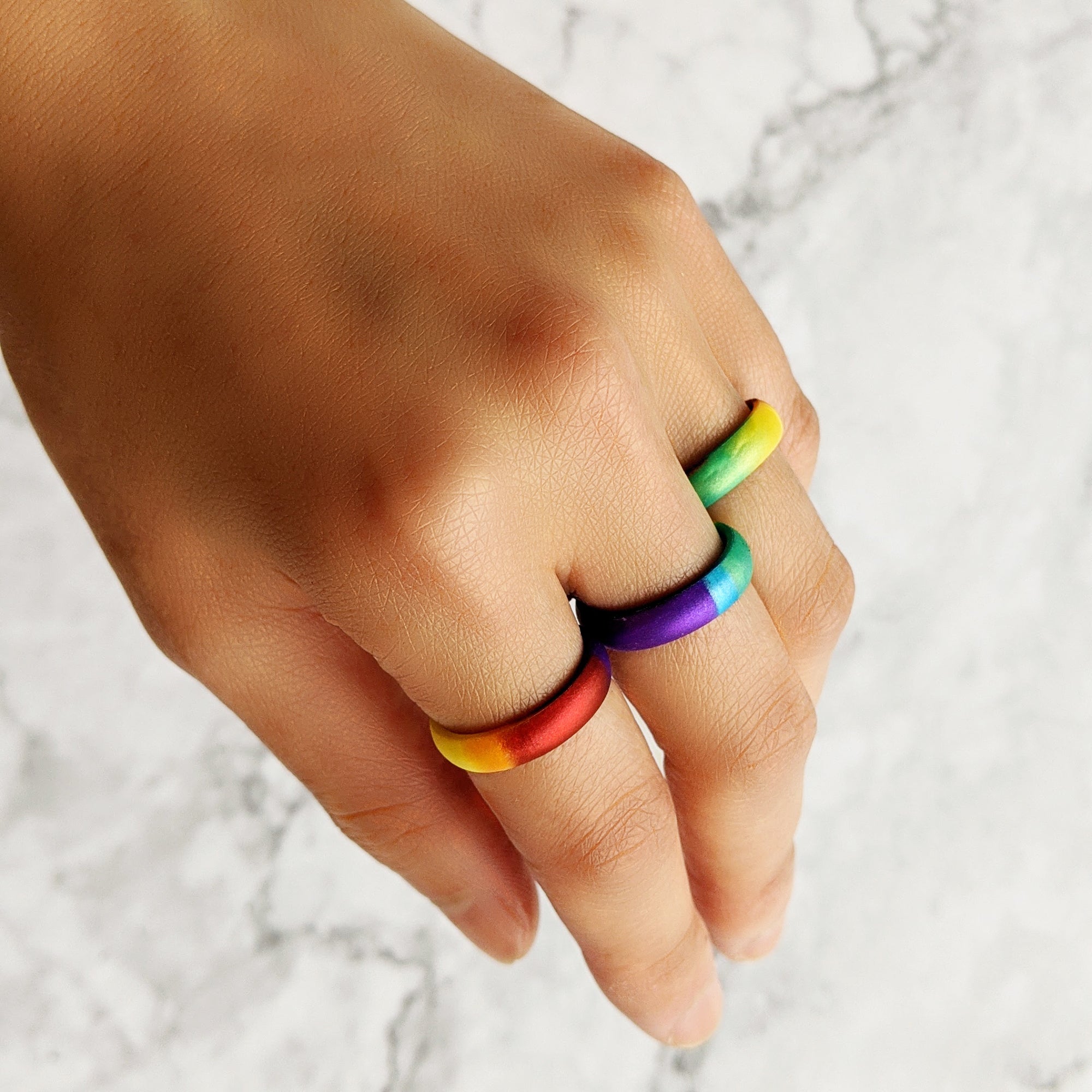 Shiny Rainbow Breathable Silicone Ring - Knot Theory