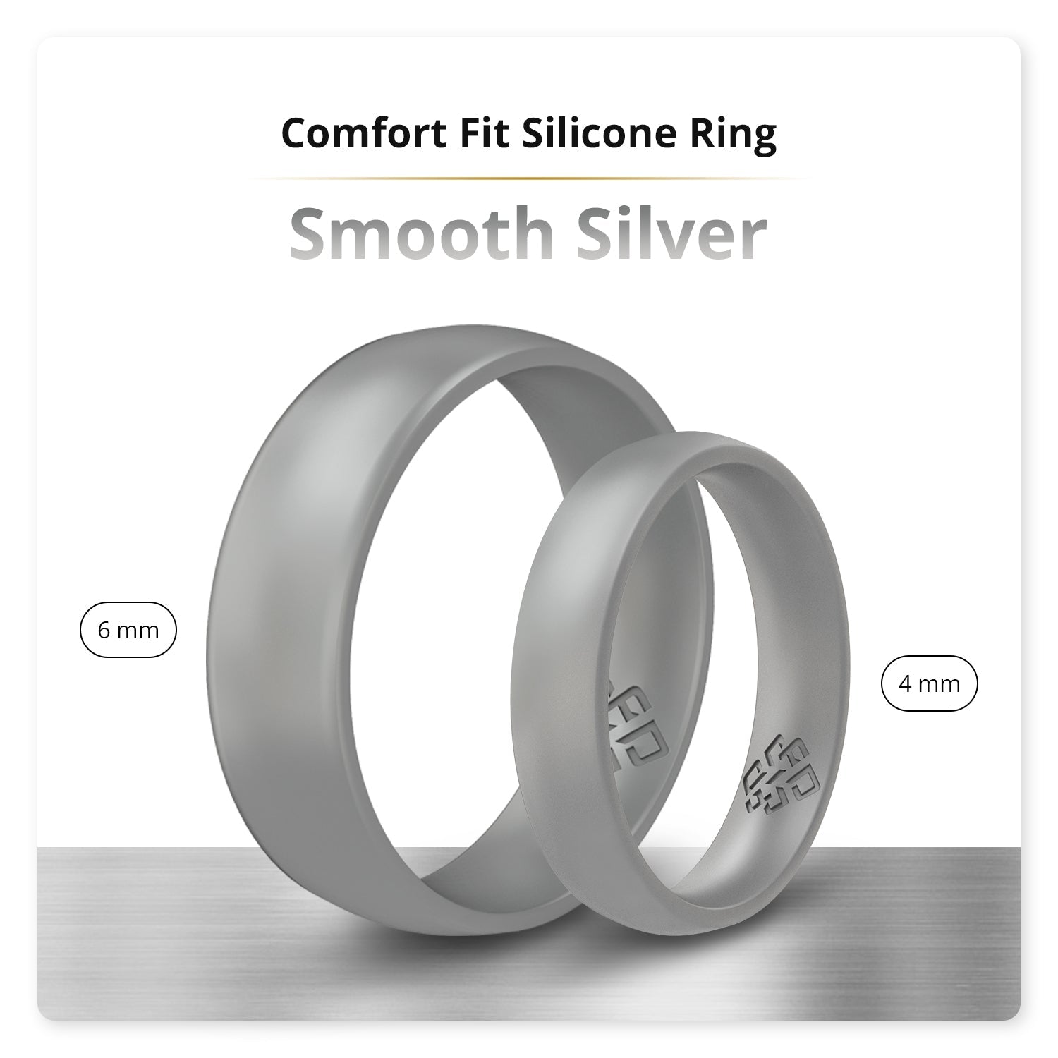 Smooth Silver Breathable Silicone Ring For Men and Women - Knot Theory