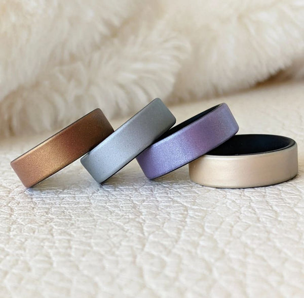 Smooth Silver Dual Layer Breathable Silicone Ring - Knot Theory