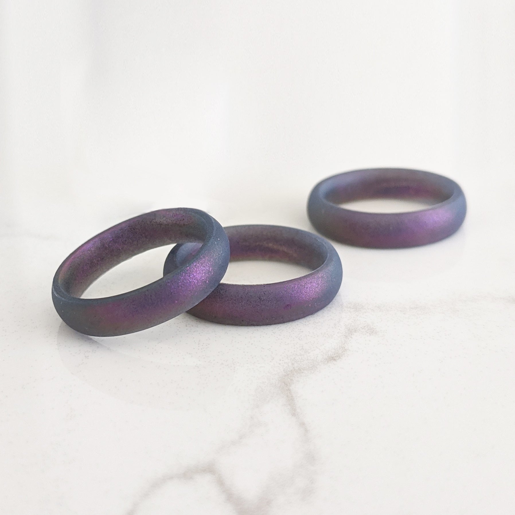 Star Frost Purple Breathable Silicone Ring for Women
