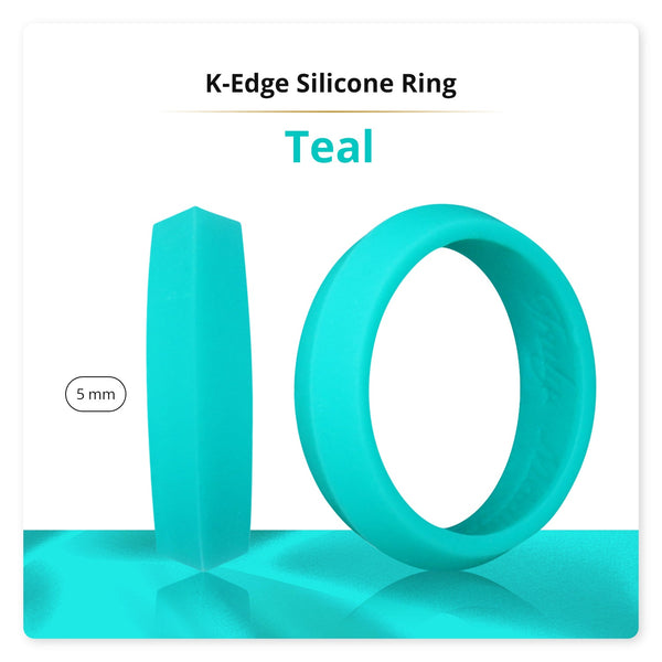 Teal Turquoise K-Edge Silicone Ring For Women - Knot Theory