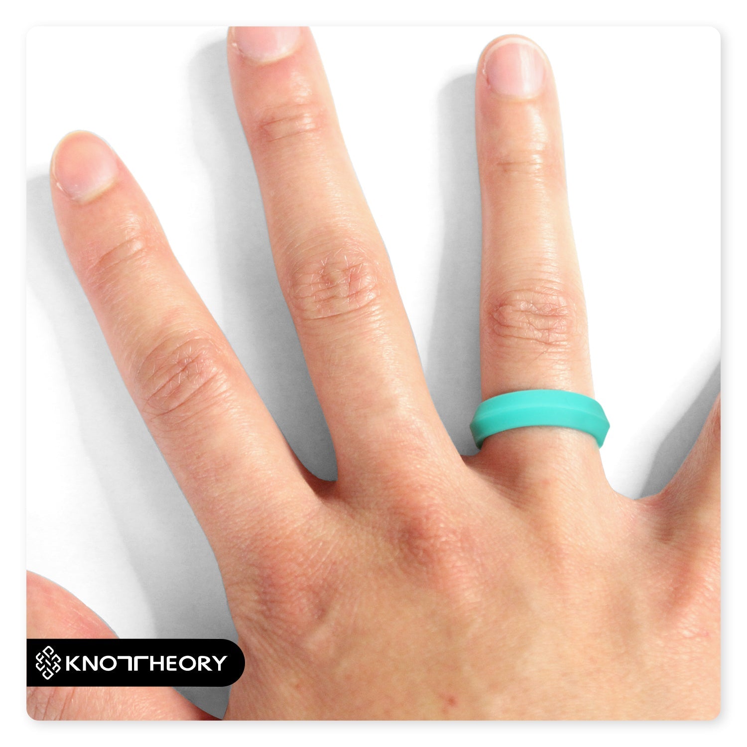 Teal Turquoise K-Edge Silicone Ring For Women - Knot Theory