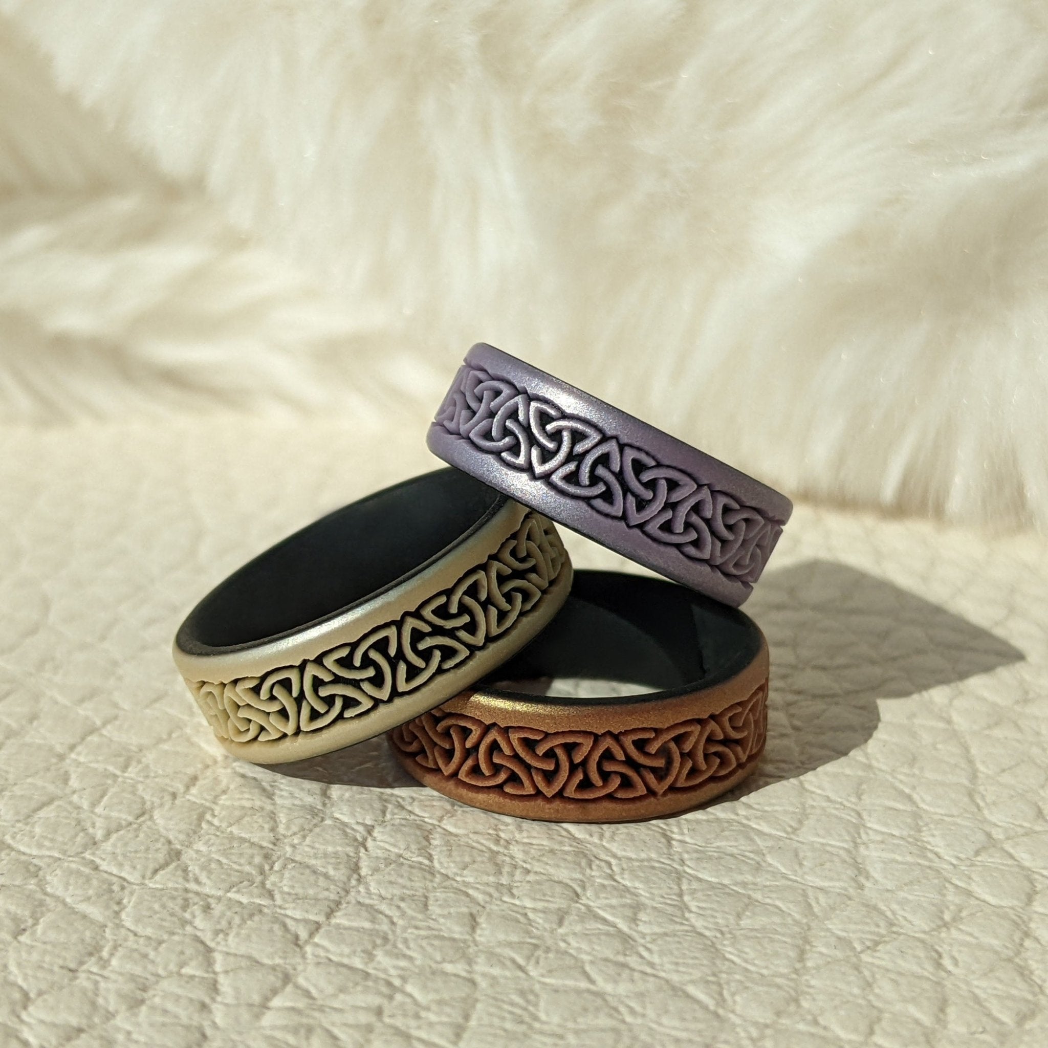 Trinity Band Silicone Ring - Engraved Dual Layer - Knot Theory