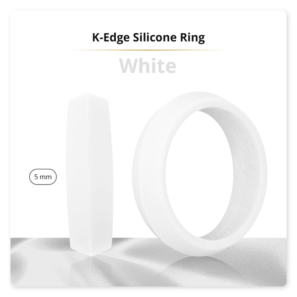 White K-Edge Silicone Ring For Women - Knot Theory