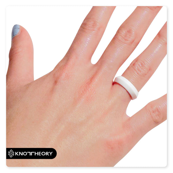 White K-Edge Silicone Ring For Women - Knot Theory