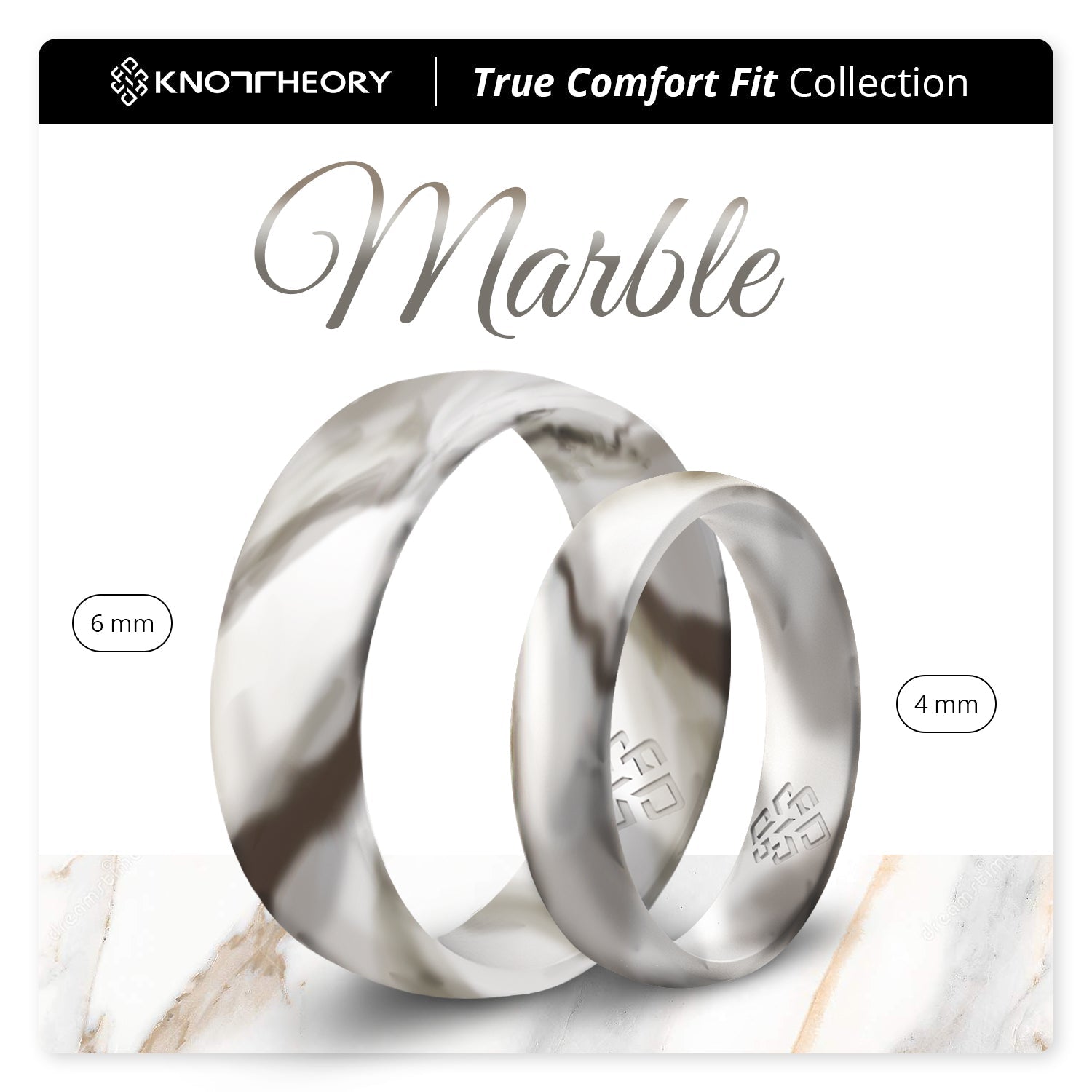 Silicone Big O Ring Marble Collection - The Trendy Trunk