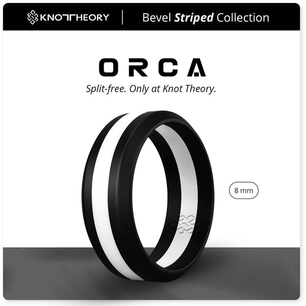 White Stripe Silicone Ring for Men - Knot Theory