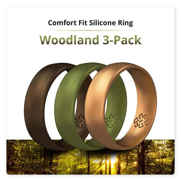 Woodland 3-Pack Breathable Silicone Ring For Men - Knot Theory